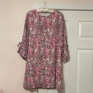 Tyler Boe Pink and Black Patterned Dress